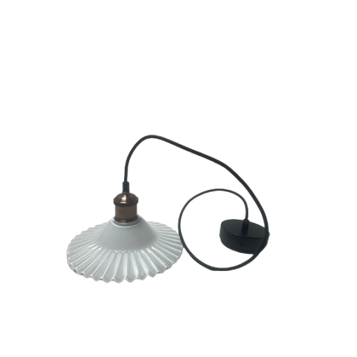 LAMPA RETRO BIAŁA SZKŁO 