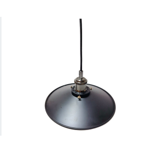 Lampa wisząca metalowa czarna dysk talerz E27 loft