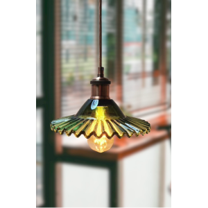 LAMPA RETRO ZIELONE SZKŁO 